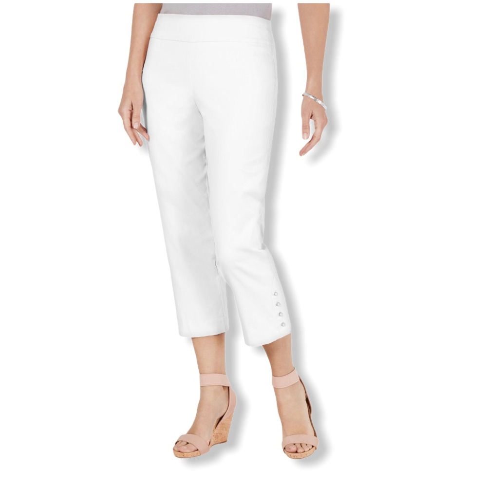 Jm Collection Button-Hem Tummy-Control Cap…